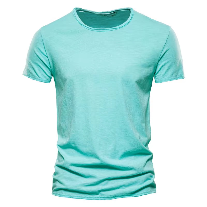 100% Cotton Men T-Shirt Casual Soft Fitness Summer Thin T-Shirts Men'S Home Clothes O-Neck Short Sleeve Soild T Shirt for Men