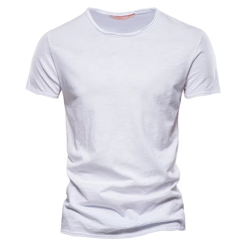 100% Cotton Men T-Shirt Casual Soft Fitness Summer Thin T-Shirts Men'S Home Clothes O-Neck Short Sleeve Soild T Shirt for Men