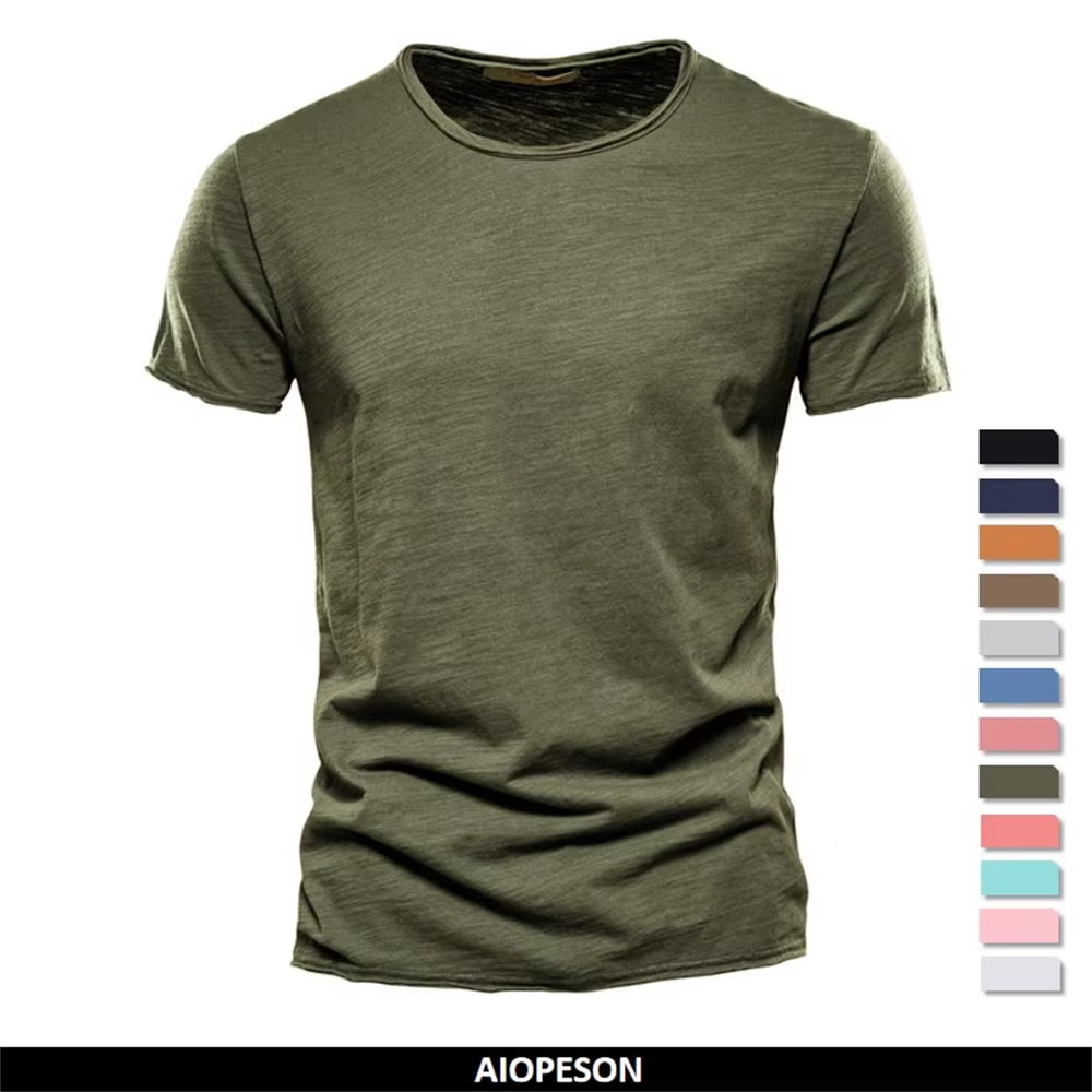 100% Cotton Men T-Shirt Casual Soft Fitness Summer Thin T-Shirts Men'S Home Clothes O-Neck Short Sleeve Soild T Shirt for Men