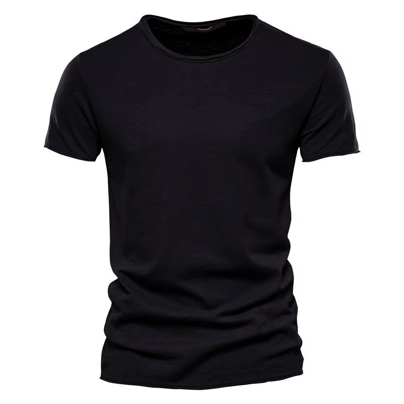 100% Cotton Men T-Shirt Casual Soft Fitness Summer Thin T-Shirts Men'S Home Clothes O-Neck Short Sleeve Soild T Shirt for Men