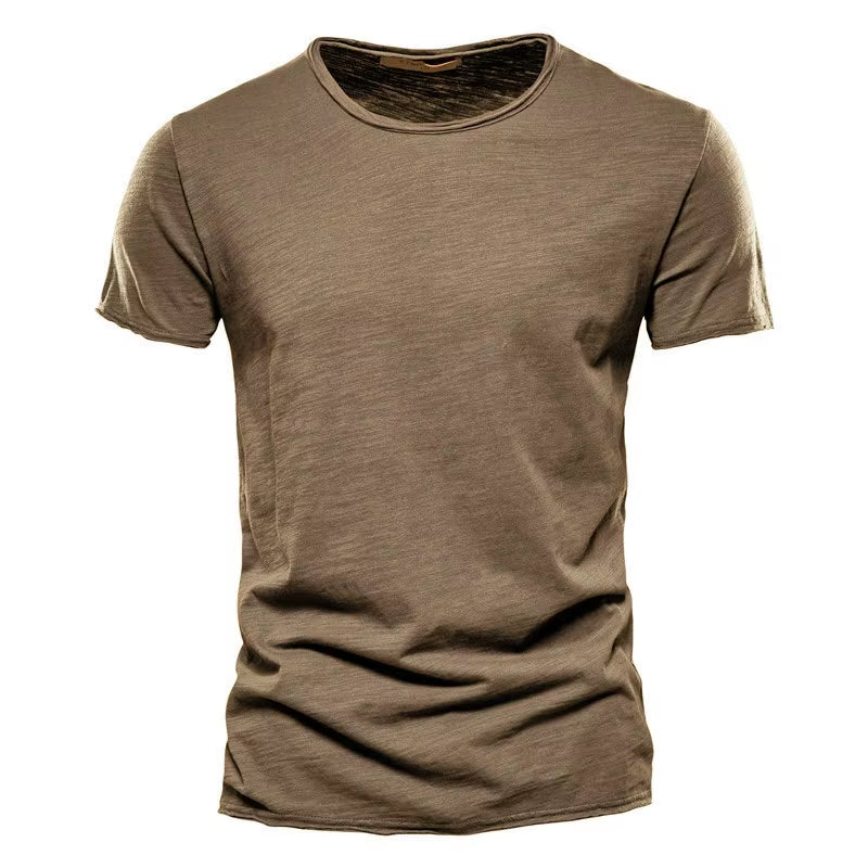 100% Cotton Men T-Shirt Casual Soft Fitness Summer Thin T-Shirts Men'S Home Clothes O-Neck Short Sleeve Soild T Shirt for Men
