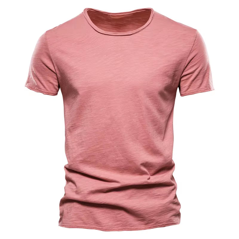100% Cotton Men T-Shirt Casual Soft Fitness Summer Thin T-Shirts Men'S Home Clothes O-Neck Short Sleeve Soild T Shirt for Men