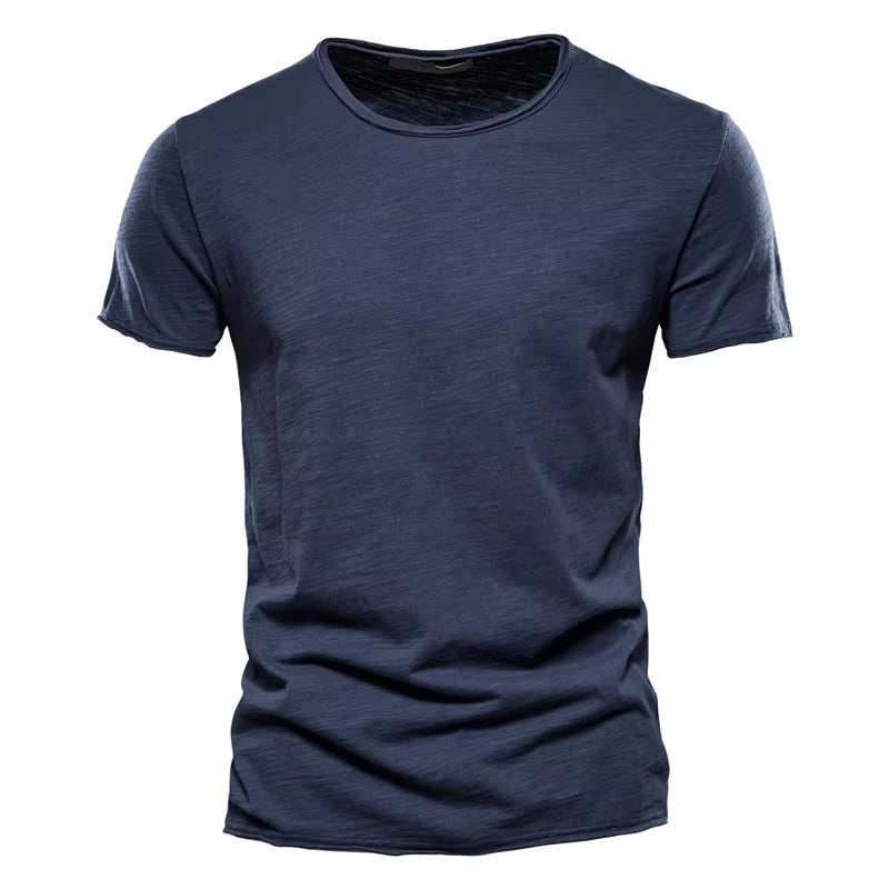 100% Cotton Men T-Shirt Casual Soft Fitness Summer Thin T-Shirts Men'S Home Clothes O-Neck Short Sleeve Soild T Shirt for Men