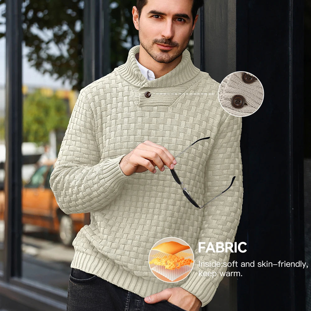 Elevate Your Style with Our Men's Winter Knitted Crew Neck Sweater - Soft, Warm, and Perfect for Every Occasion
