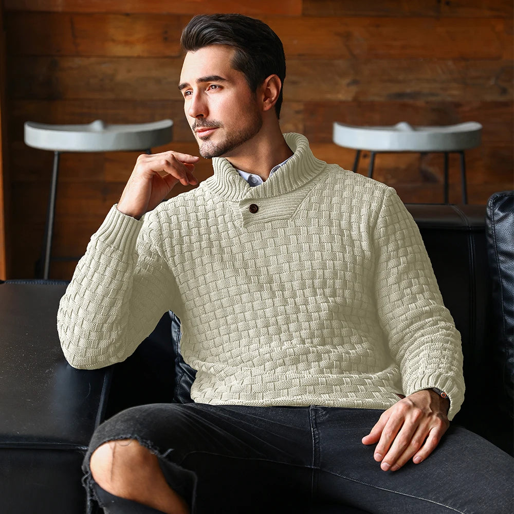 Elevate Your Style with Our Men's Winter Knitted Crew Neck Sweater - Soft, Warm, and Perfect for Every Occasion