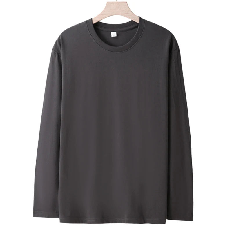 Stylish & Comfortable Men's Cotton Long Sleeve T-Shirts - Perfect for Autumn & Winter, Available in Plus Sizes M-5XL