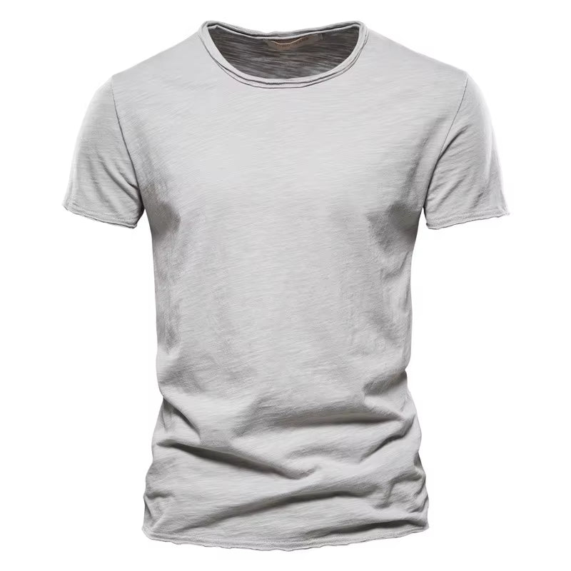 100% Cotton Men T-Shirt Casual Soft Fitness Summer Thin T-Shirts Men'S Home Clothes O-Neck Short Sleeve Soild T Shirt for Men
