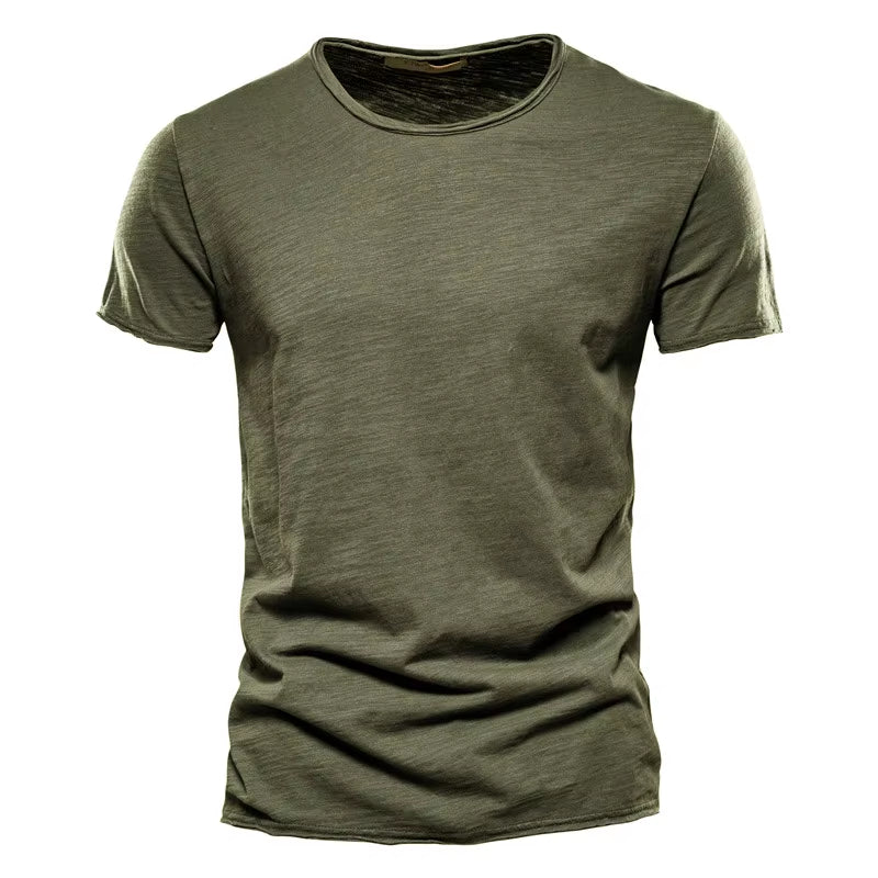 100% Cotton Men T-Shirt Casual Soft Fitness Summer Thin T-Shirts Men'S Home Clothes O-Neck Short Sleeve Soild T Shirt for Men
