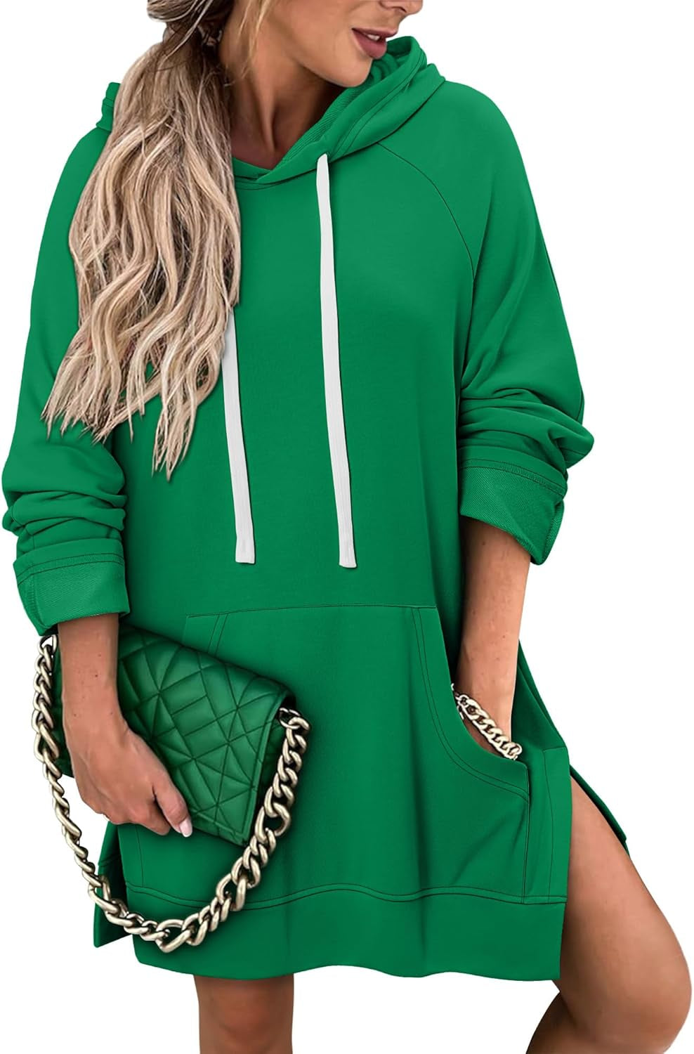 Womens Pullover Sweatshirts Loose Fit Oversized Drawstring Hoodies Long Sleeve Fall Clothes with Pocket